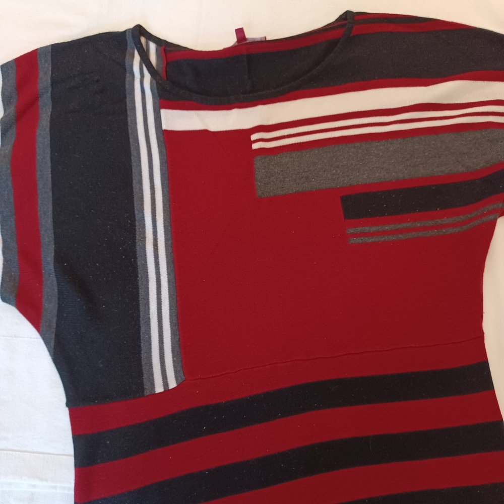 Red patterned sweater